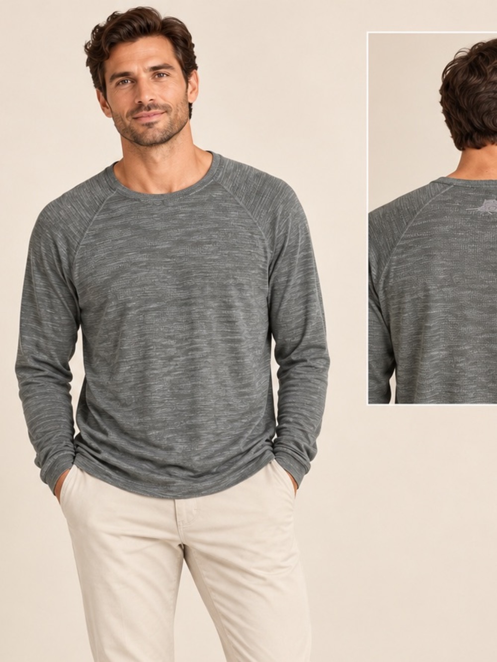 Tommy Bahama
Men's Long-Sleeve Crewneck Shirt - Gray XXL